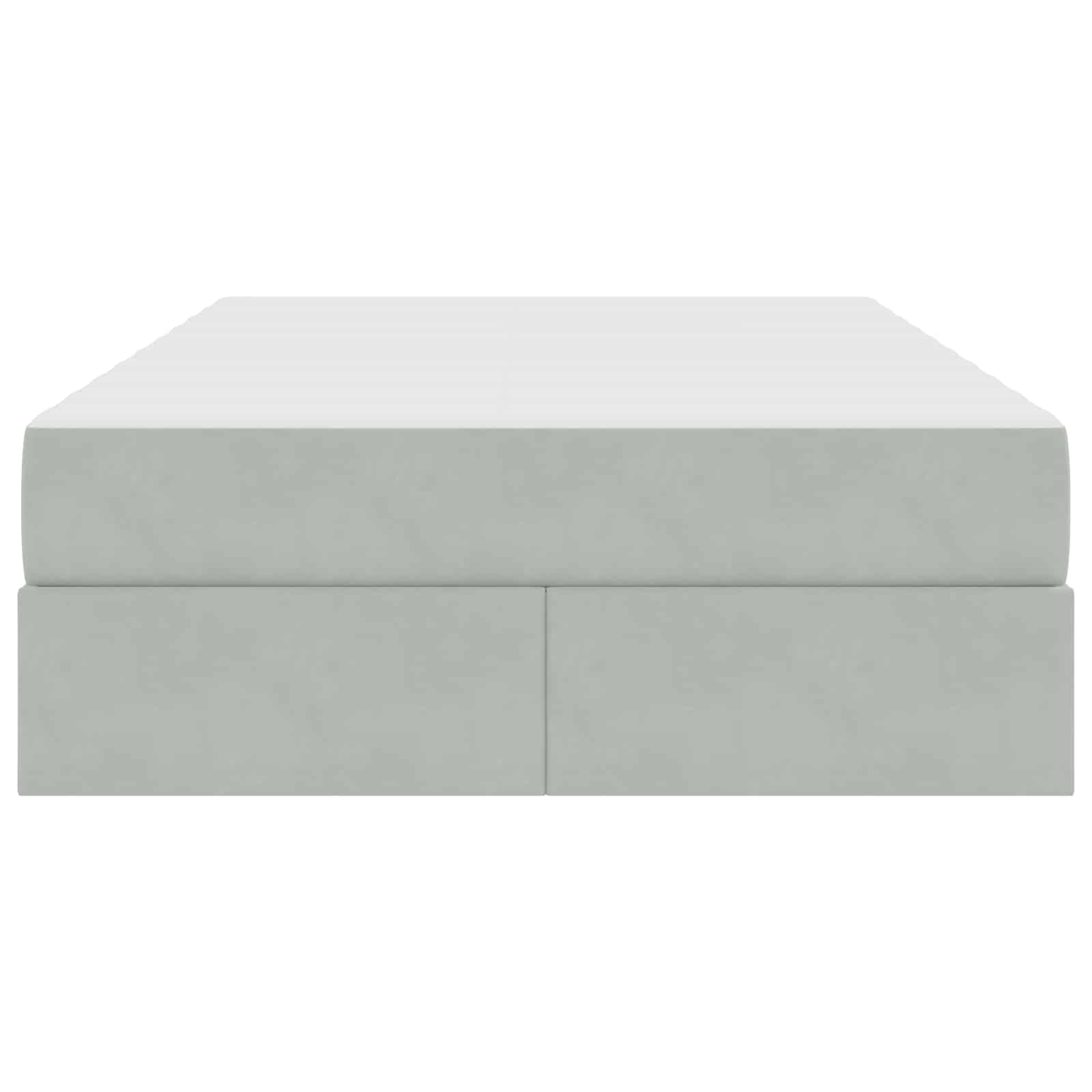 Lit avec rangement et matelas Gris clair 120 x 190 cm Velours - XIOS