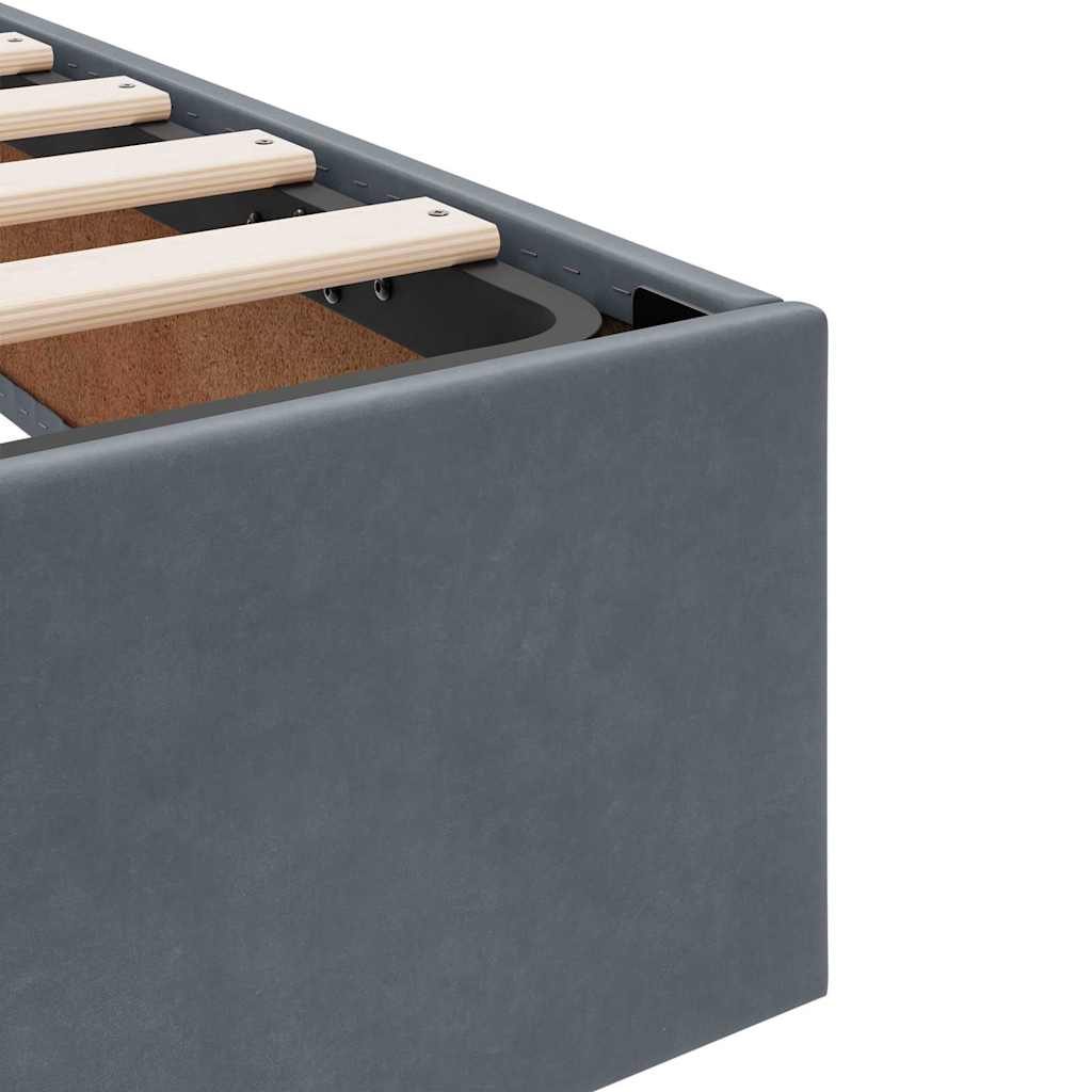 Lit avec rangement et matelas Gris foncé 140 x 200 cm Velours - XIOS