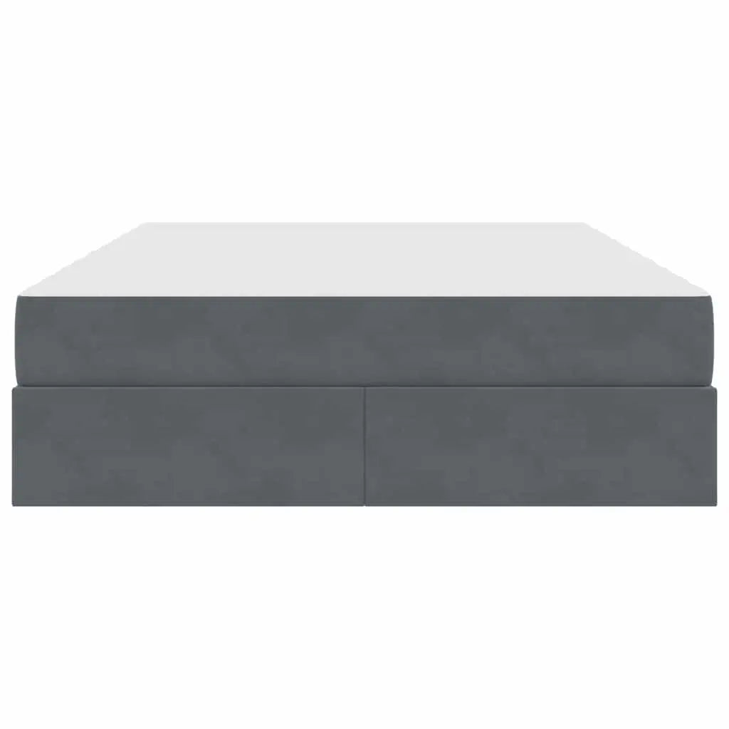 Lit avec rangement et matelas Gris foncé 140 x 200 cm Velours - XIOS