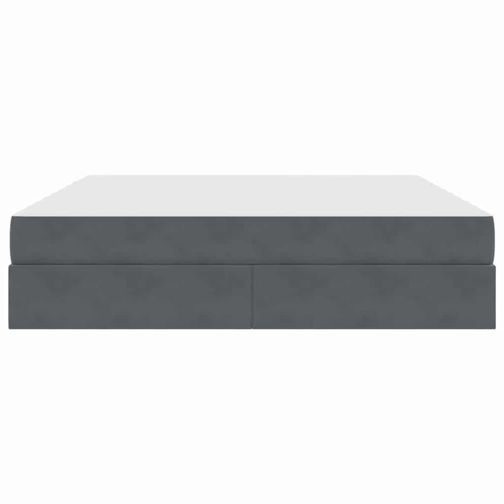 Lit avec rangement et matelas Gris foncé 160 x 200 cm Velours - XIOS