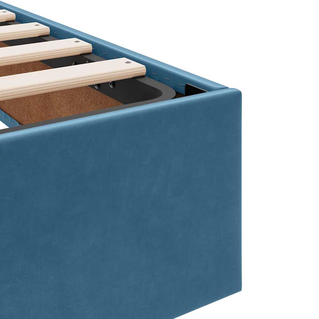Lit avec rangement et matelas Bleu foncé 180 x 200 cm Velours - XIOS
