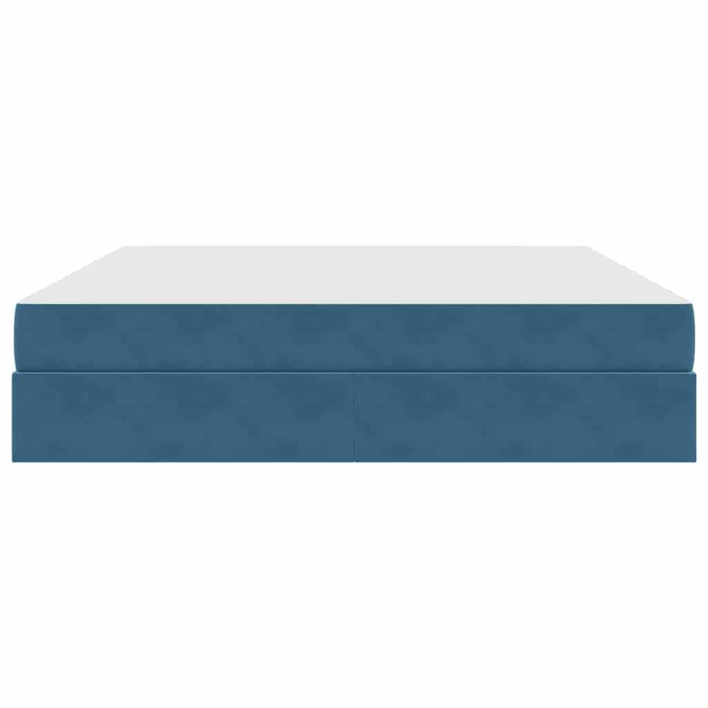 Lit avec rangement et matelas Bleu foncé 180 x 200 cm Velours - XIOS