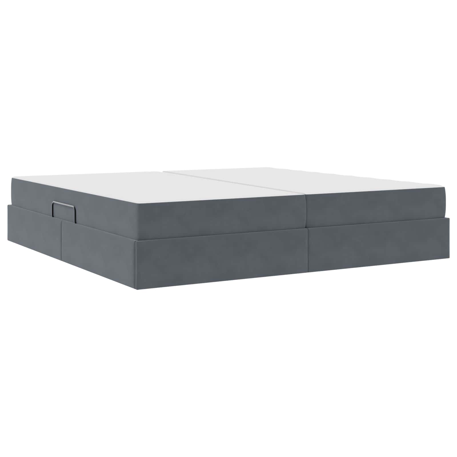 Lit avec rangement et matelas Gris foncé 200 x 200 cm Velours - XIOS