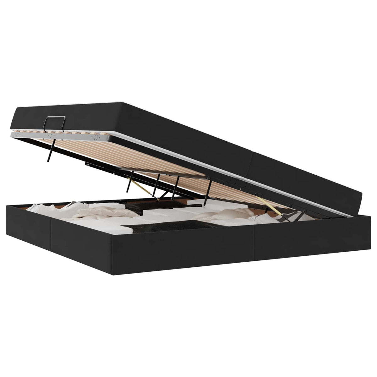 Lit avec rangement et matelas Noir 200 x 200 cm Velours