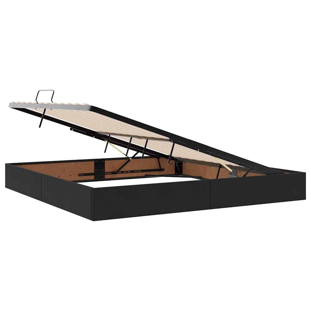 Lit avec rangement et matelas Noir 200 x 200 cm Velours - XIOS