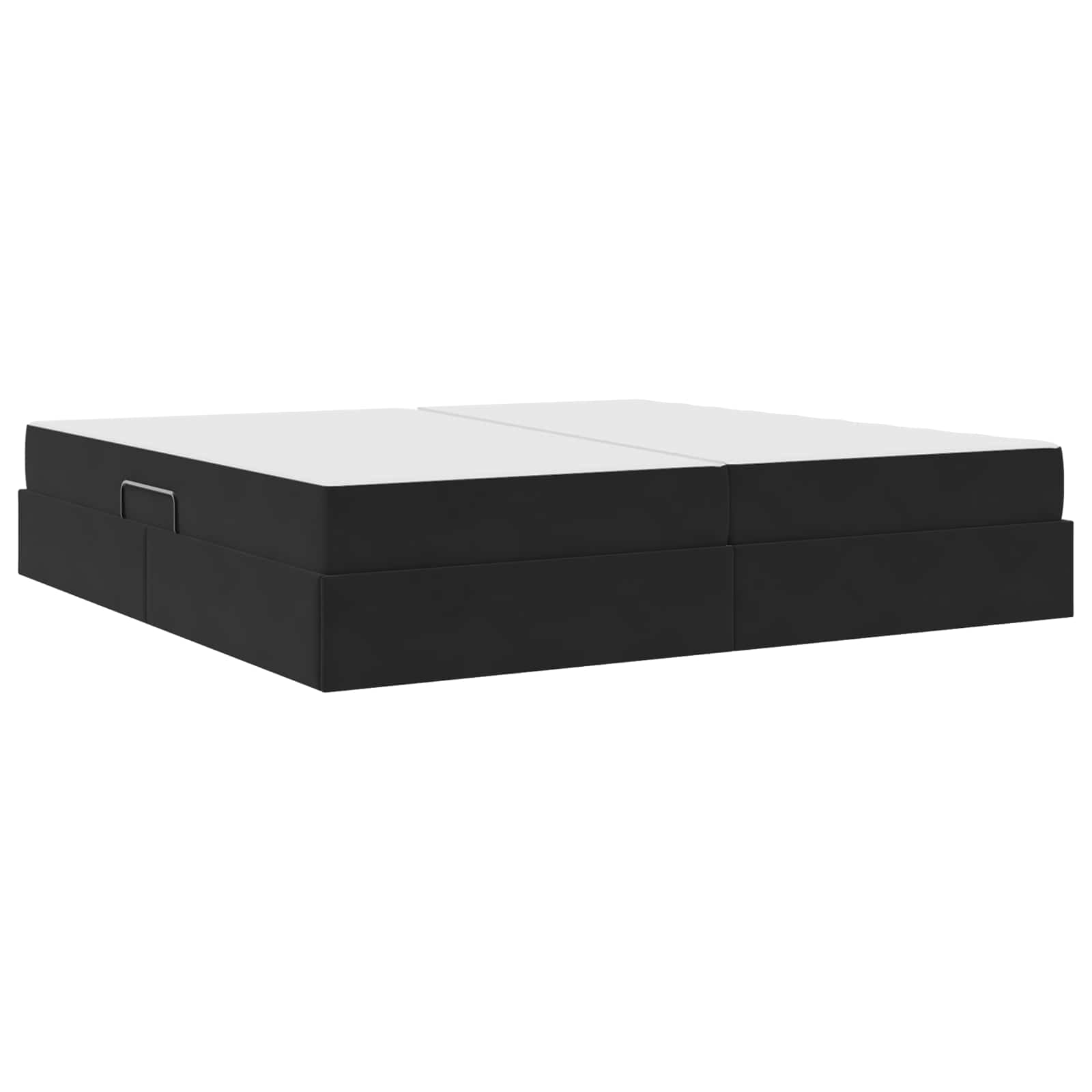 Lit avec rangement et matelas Noir 200 x 200 cm Velours - XIOS