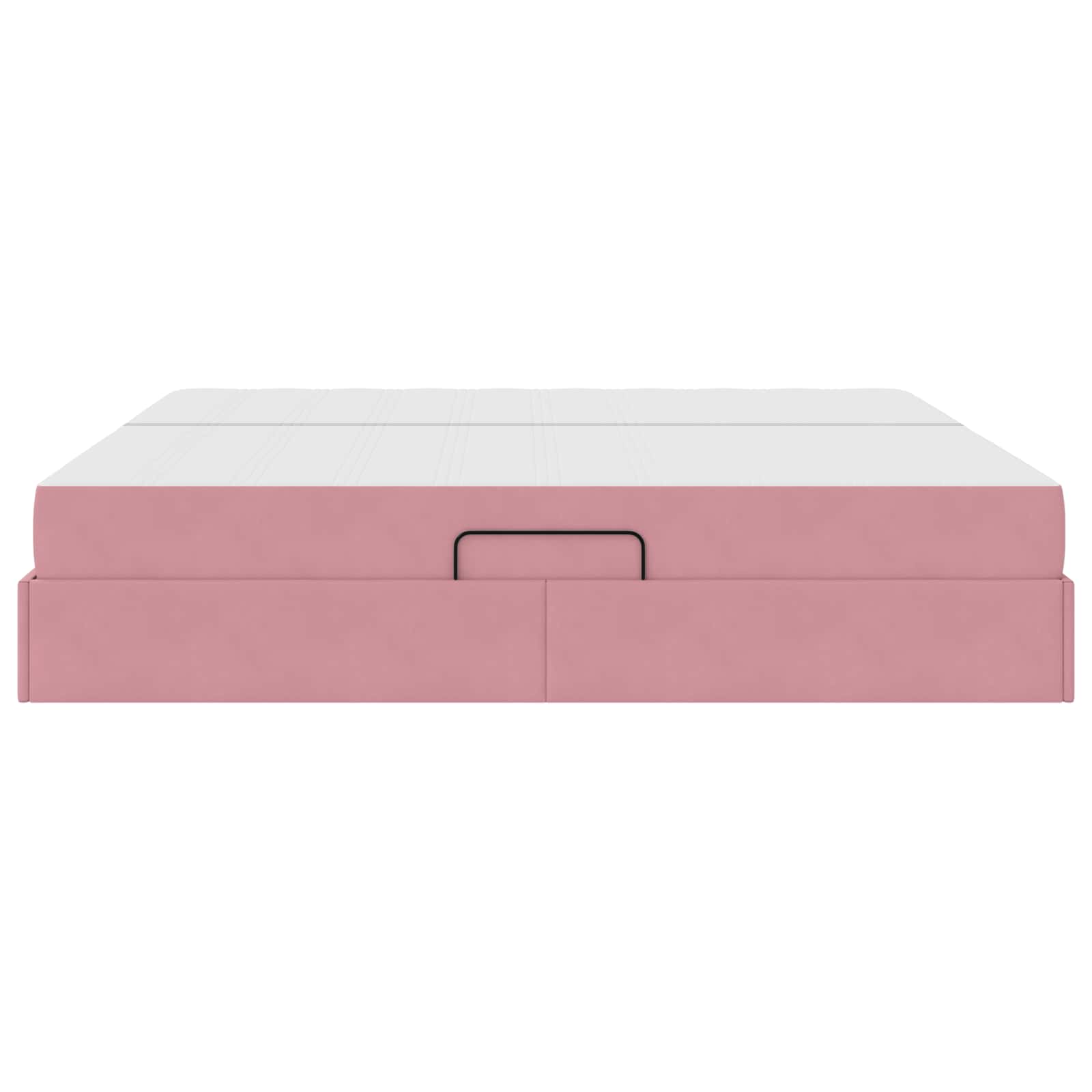 Lit avec rangement et matelas Rose 200 x 200 cm Velours - XIOS
