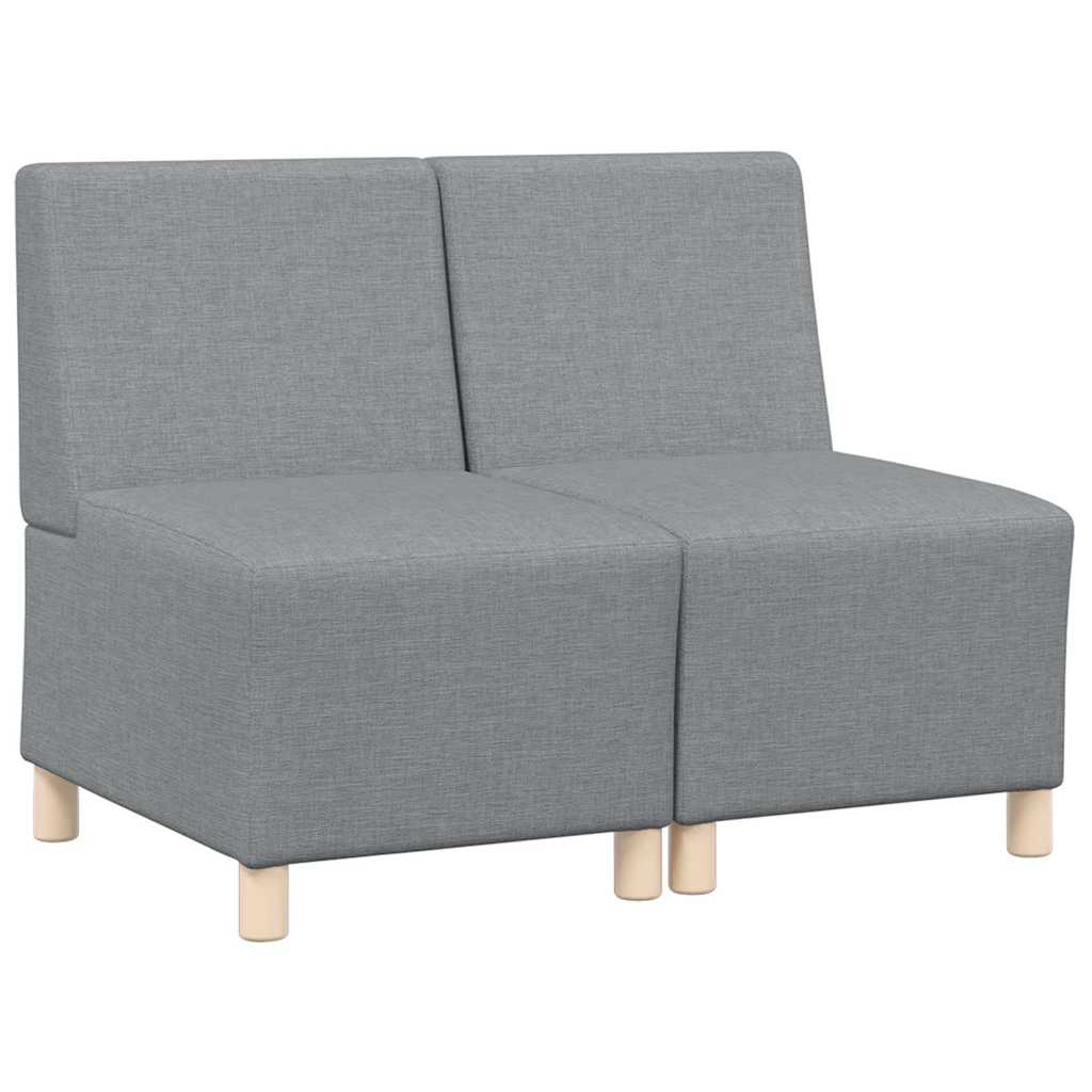 Unité de Sofa Modulaire Sans Accoudoirs 2 pc Gris clair tissu