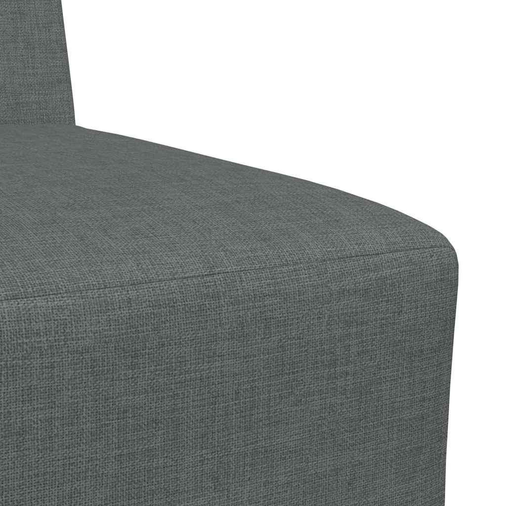 Unité de Sofa Modulaire Sans Accoudoirs 2 pc Gris foncé tissu