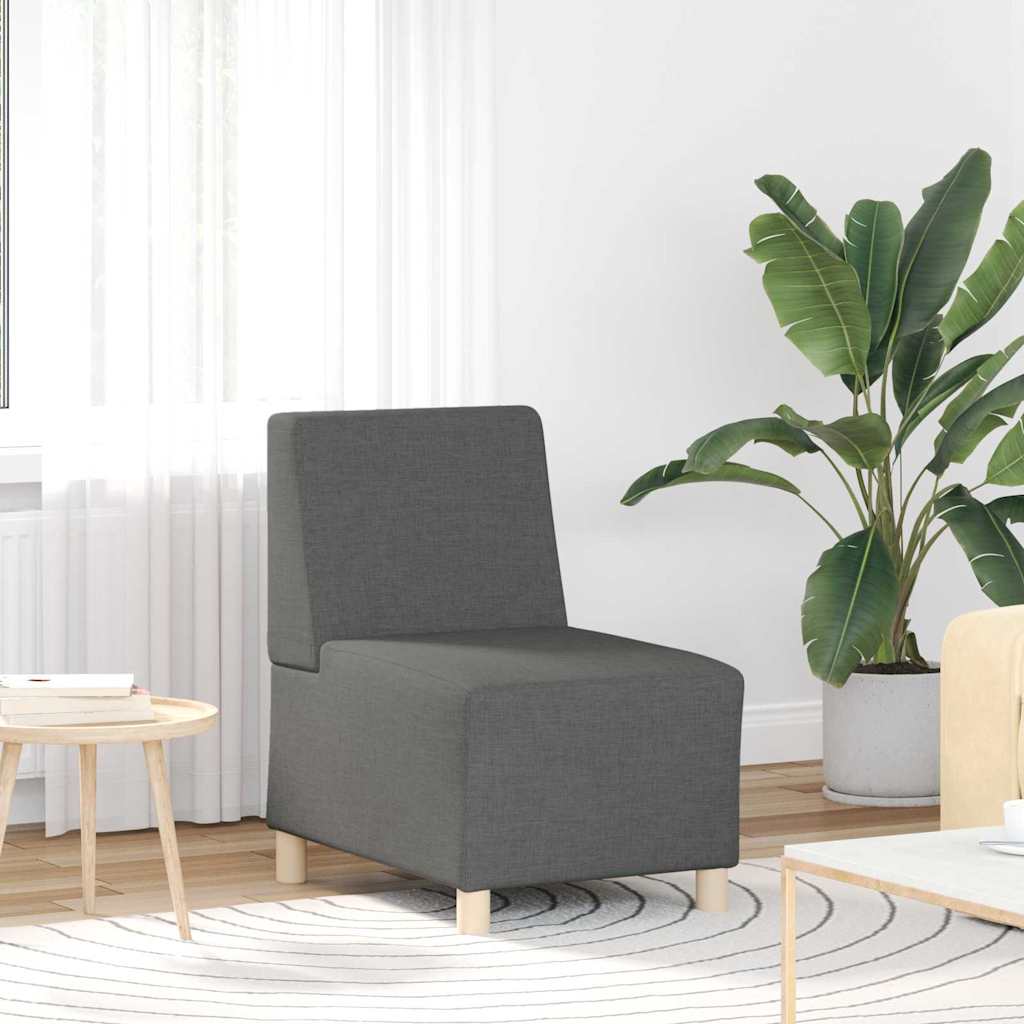 Unité de Sofa Modulaire Sans Accoudoirs 2 pc Gris foncé tissu