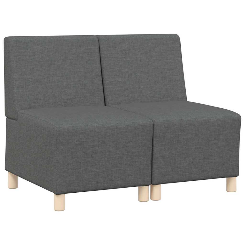 Unité de Sofa Modulaire Sans Accoudoirs 2 pc Gris foncé tissu