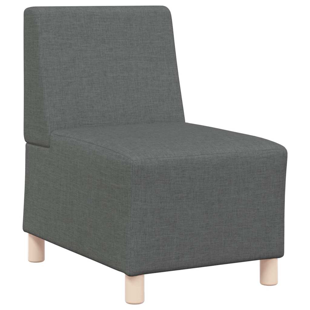 Unité de Sofa Modulaire Sans Accoudoirs 2 pc Gris foncé tissu