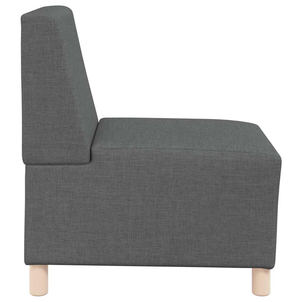 Unité de Sofa Modulaire Sans Accoudoirs 2 pc Gris foncé tissu