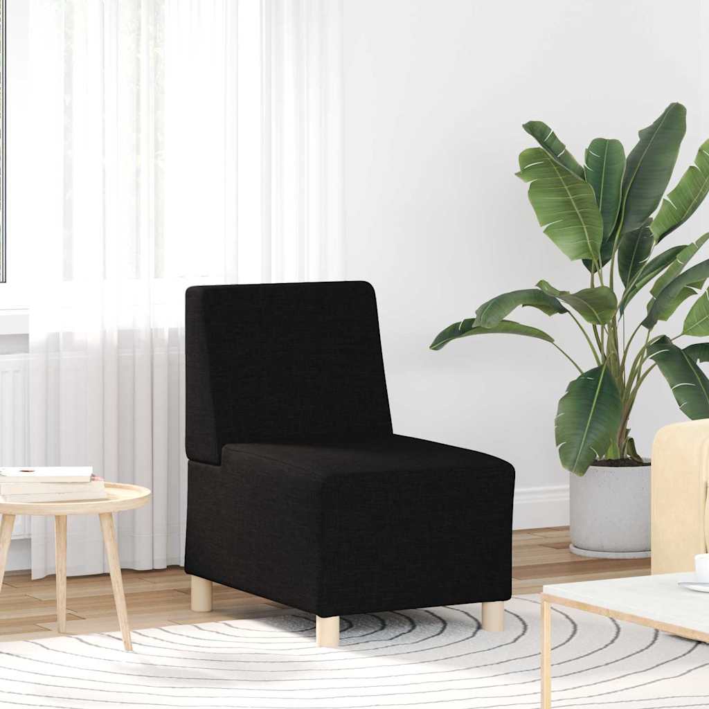 Unité de Sofa Modulaire Sans Accoudoirs 2 pc Noir tissu