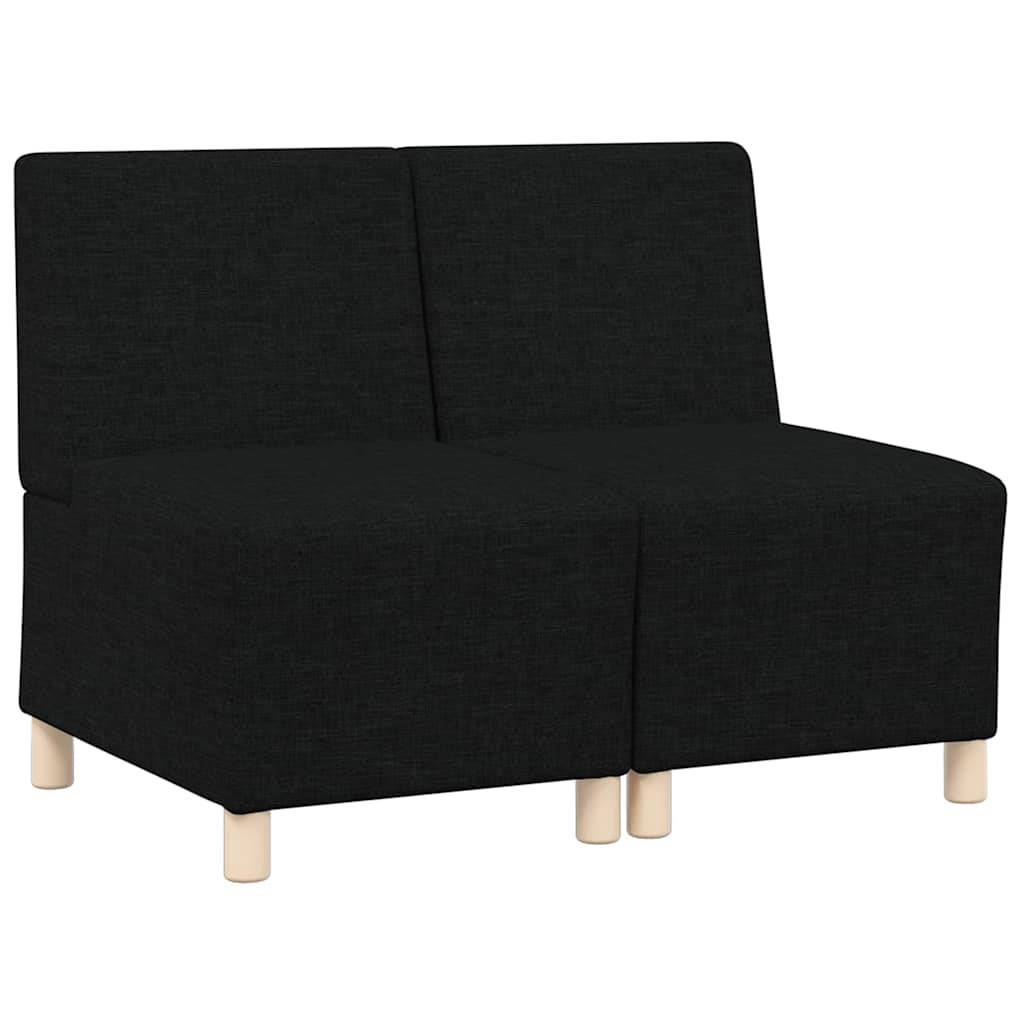 Unité de Sofa Modulaire Sans Accoudoirs 2 pc Noir tissu
