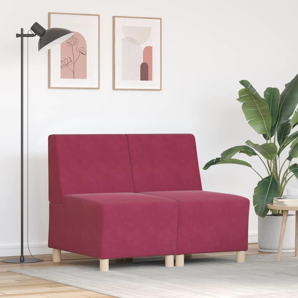 Unité de Sofa Modulaire Sans Accoudoirs 2 pcs Rouge bordeaux - XIOS