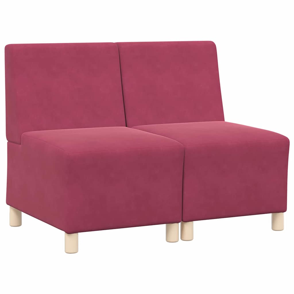 Unité de Sofa Modulaire Sans Accoudoirs 2 pcs Rouge bordeaux - XIOS