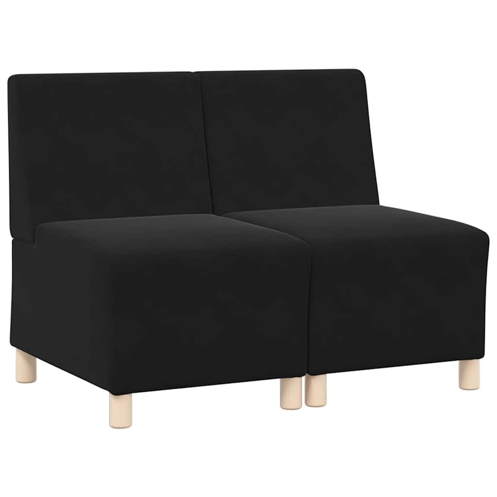 Unité de Sofa Modulaire Sans Accoudoirs 2 pcs Noir - XIOS