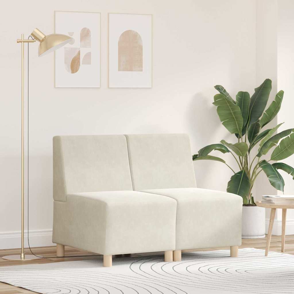 Unité de Sofa Modulaire Sans Accoudoirs 2 pcs Crème - XIOS
