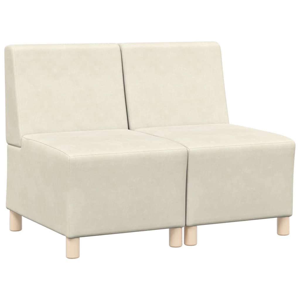 Unité de Sofa Modulaire Sans Accoudoirs 2 pcs Crème - XIOS