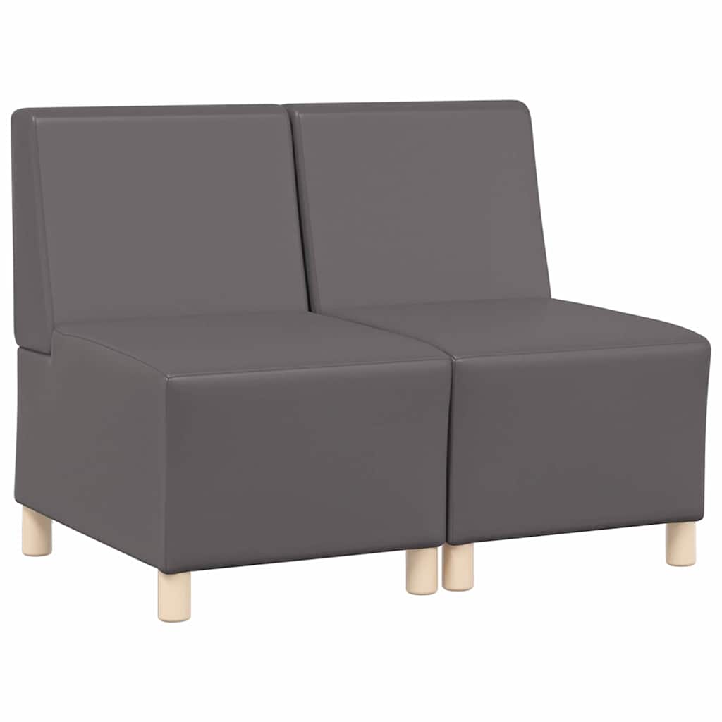 Unité de Sofa Modulaire Sans Accoudoirs 2 pcs Gris - XIOS