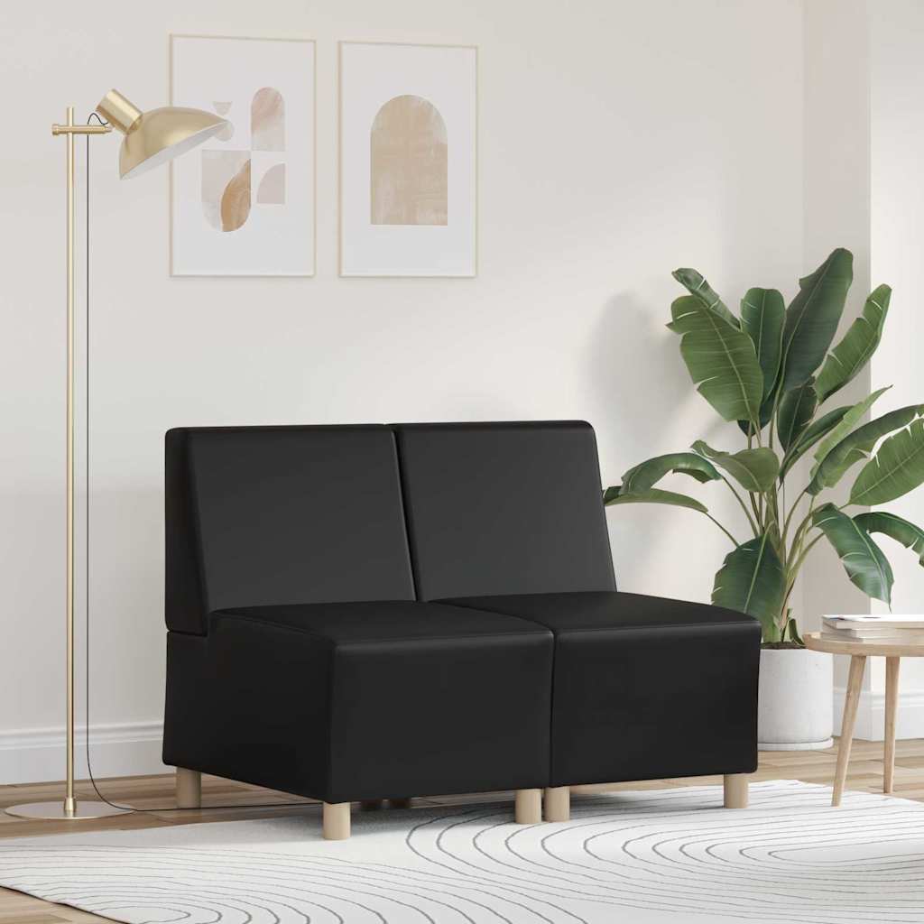 Unité de Sofa Modulaire Sans Accoudoirs 2 pcs Noir - XIOS