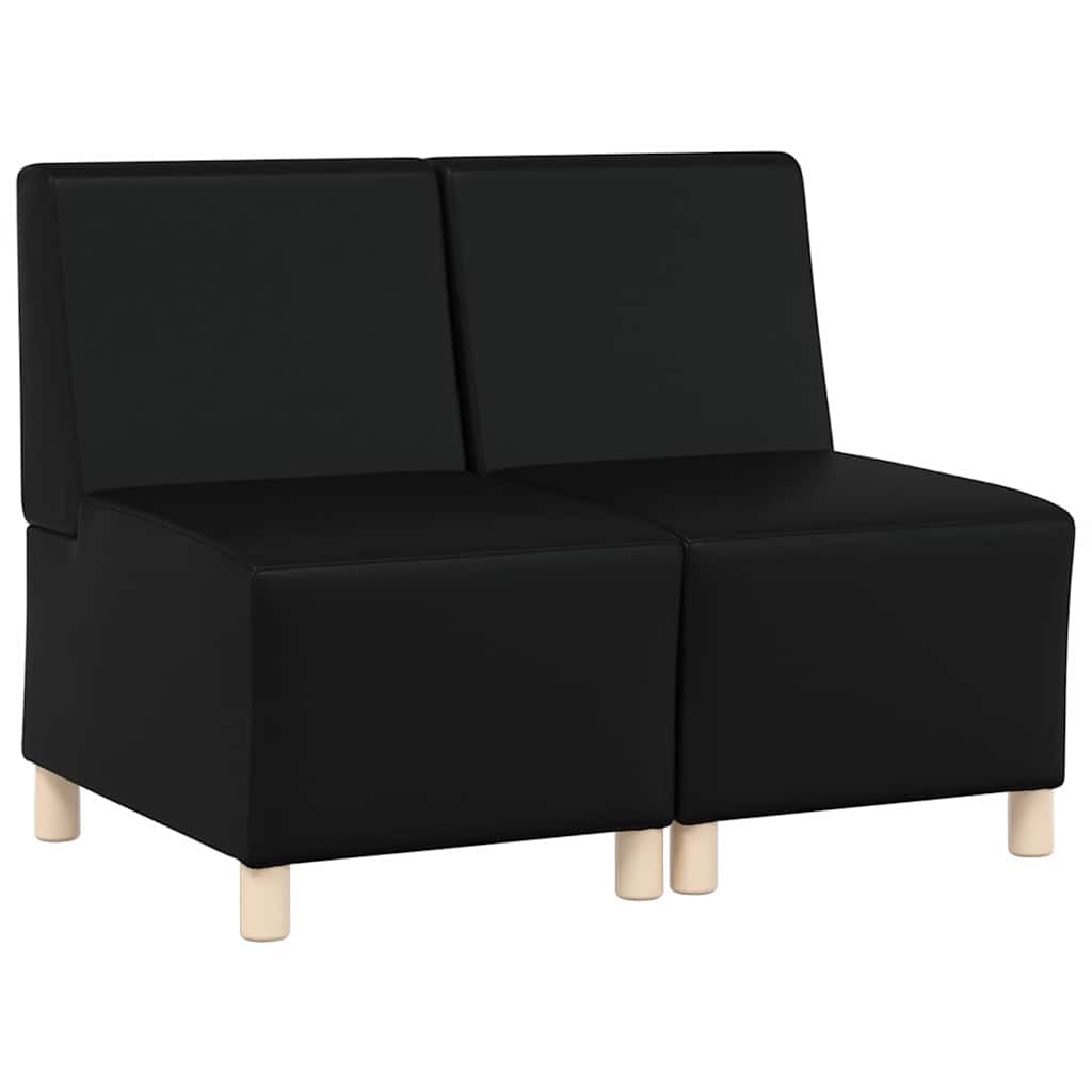 Unité de Sofa Modulaire Sans Accoudoirs 2 pcs Noir - XIOS