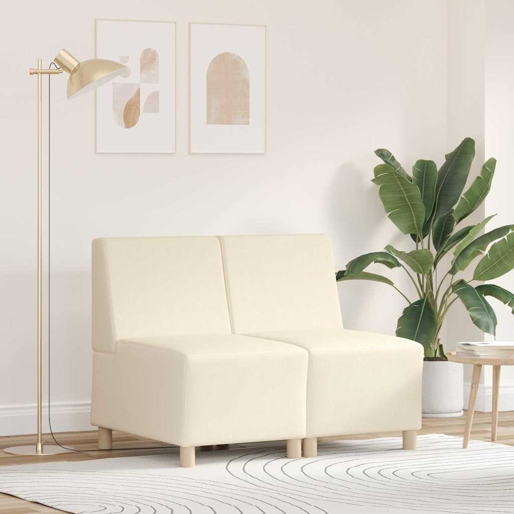Unité de Sofa Modulaire Sans Accoudoirs 2 pcs Crème - XIOS