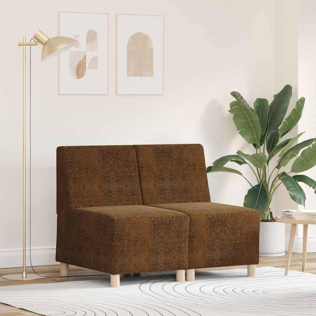Unité de Sofa Modulaire Sans Accoudoirs 2 pcs Marron - XIOS