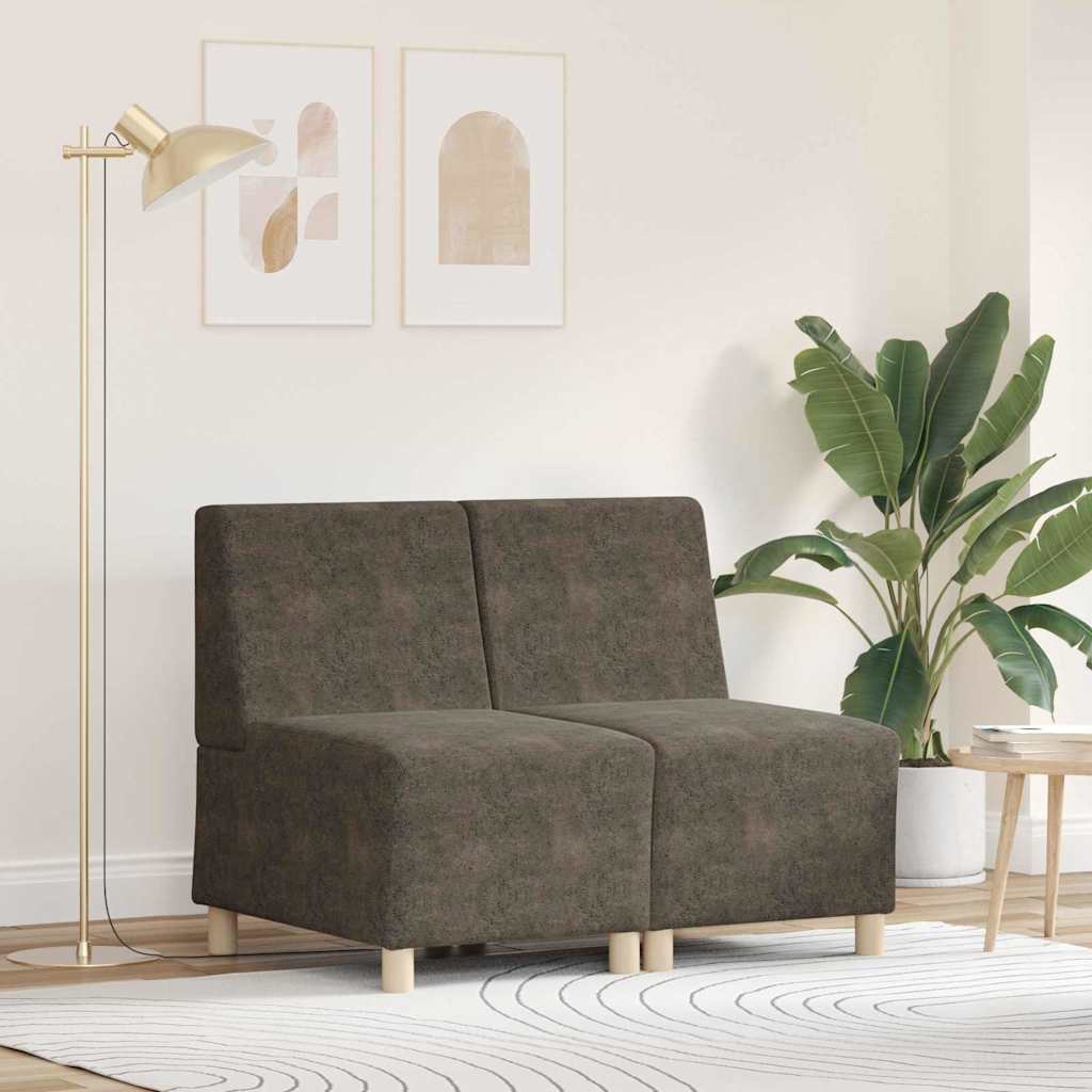 Unité de Sofa Modulaire Sans Accoudoirs 2 pc Gris foncé