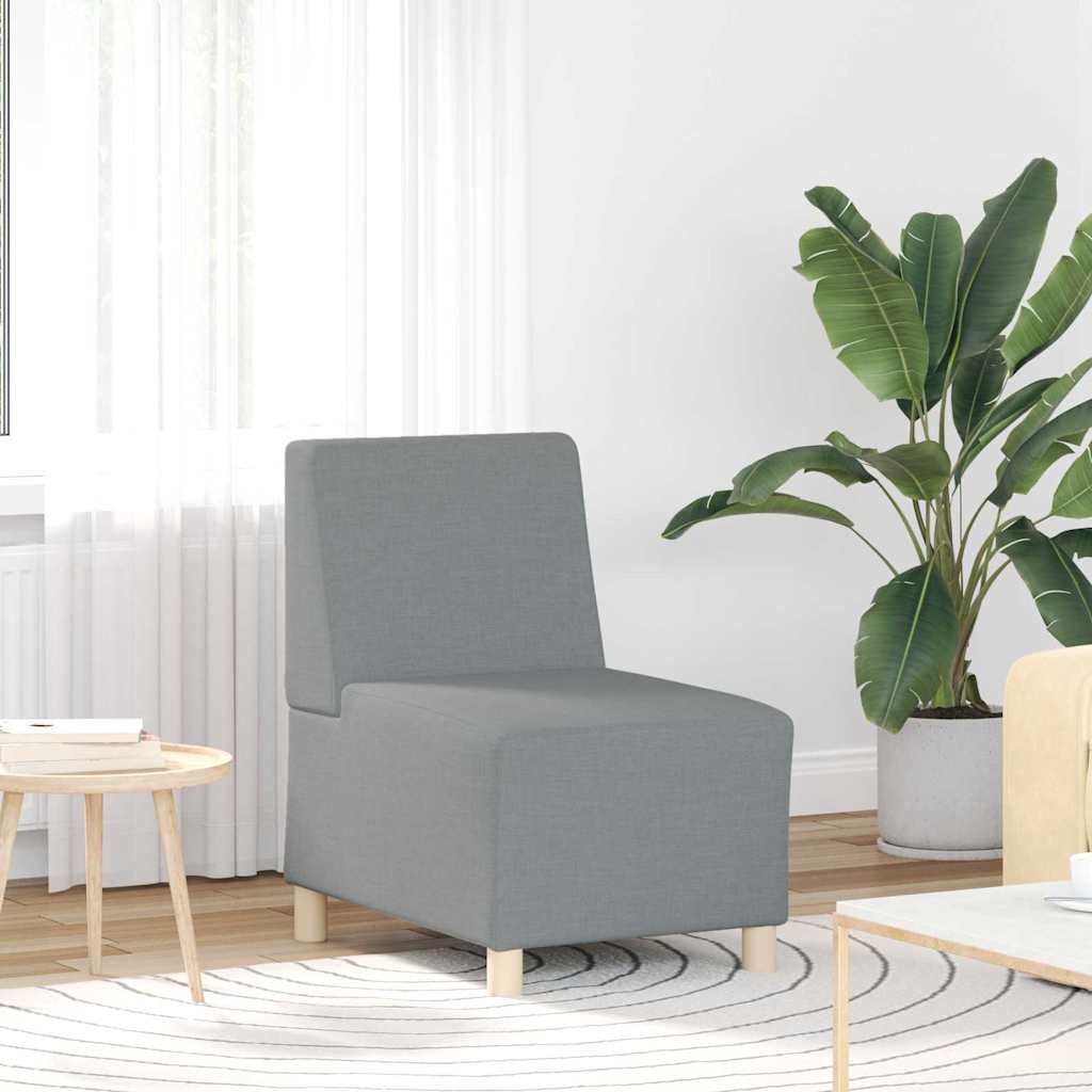 Unité de Sofa Modulaire Sans Accoudoirs 3 pc Gris clair tissu