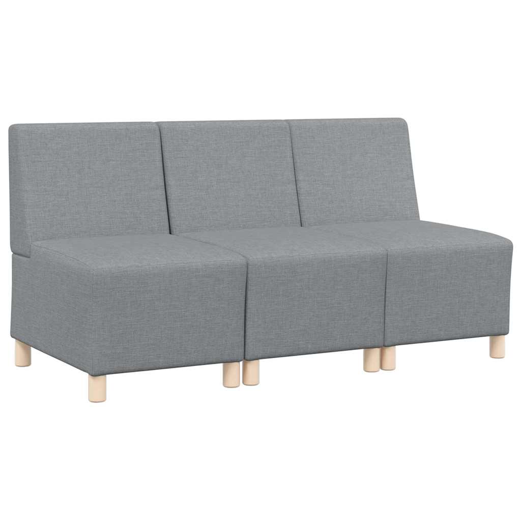 Unité de Sofa Modulaire Sans Accoudoirs 3 pc Gris clair tissu