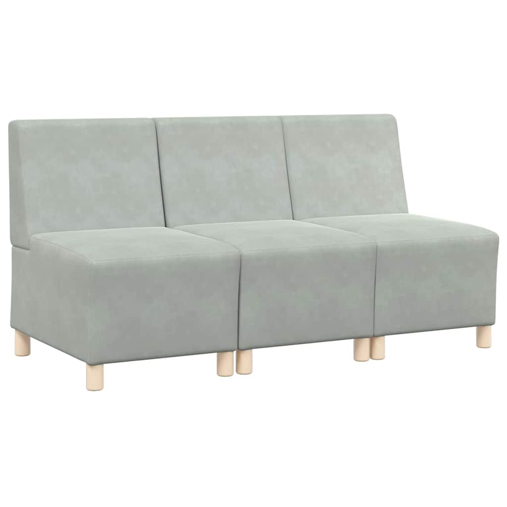 Unité de Sofa Modulaire Sans Accoudoirs 3 pcs Gris clair - XIOS