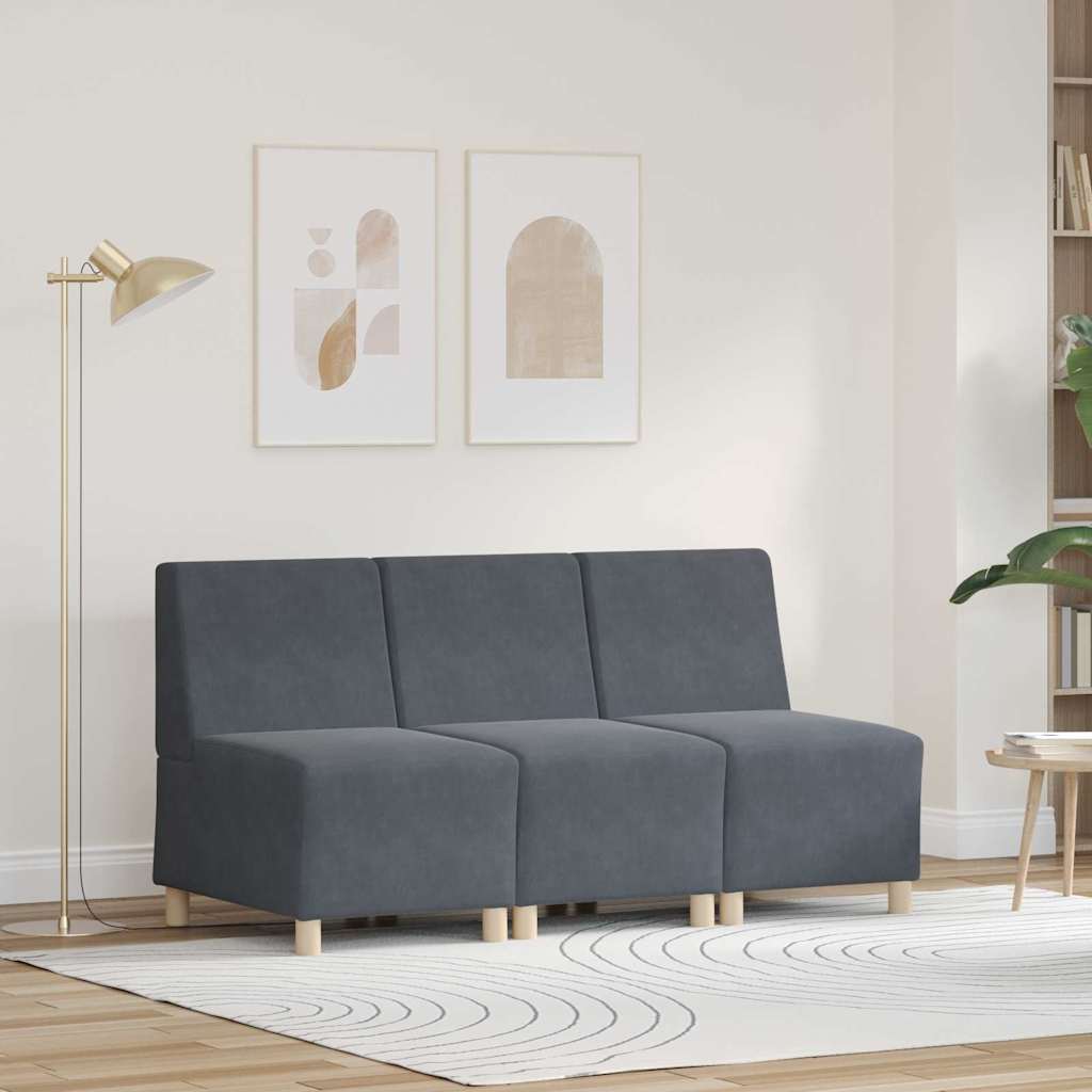 Unité de Sofa Modulaire Sans Accoudoirs 3 pcs Gris foncé - XIOS
