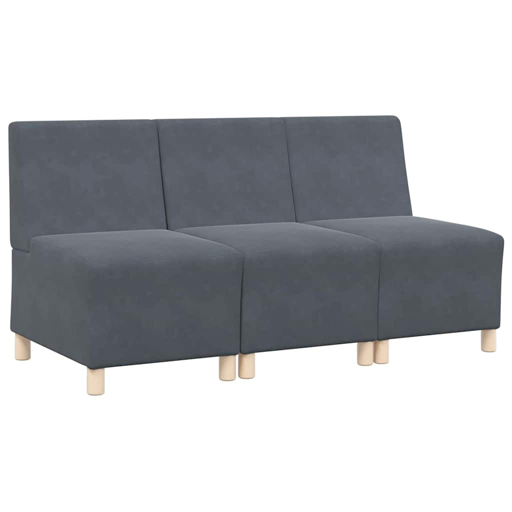 Unité de Sofa Modulaire Sans Accoudoirs 3 pcs Gris foncé - XIOS
