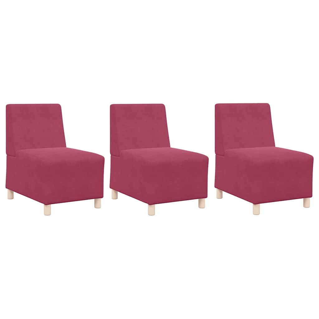 Unité de Sofa Modulaire Sans Accoudoirs 3 pcs Rouge bordeaux - XIOS