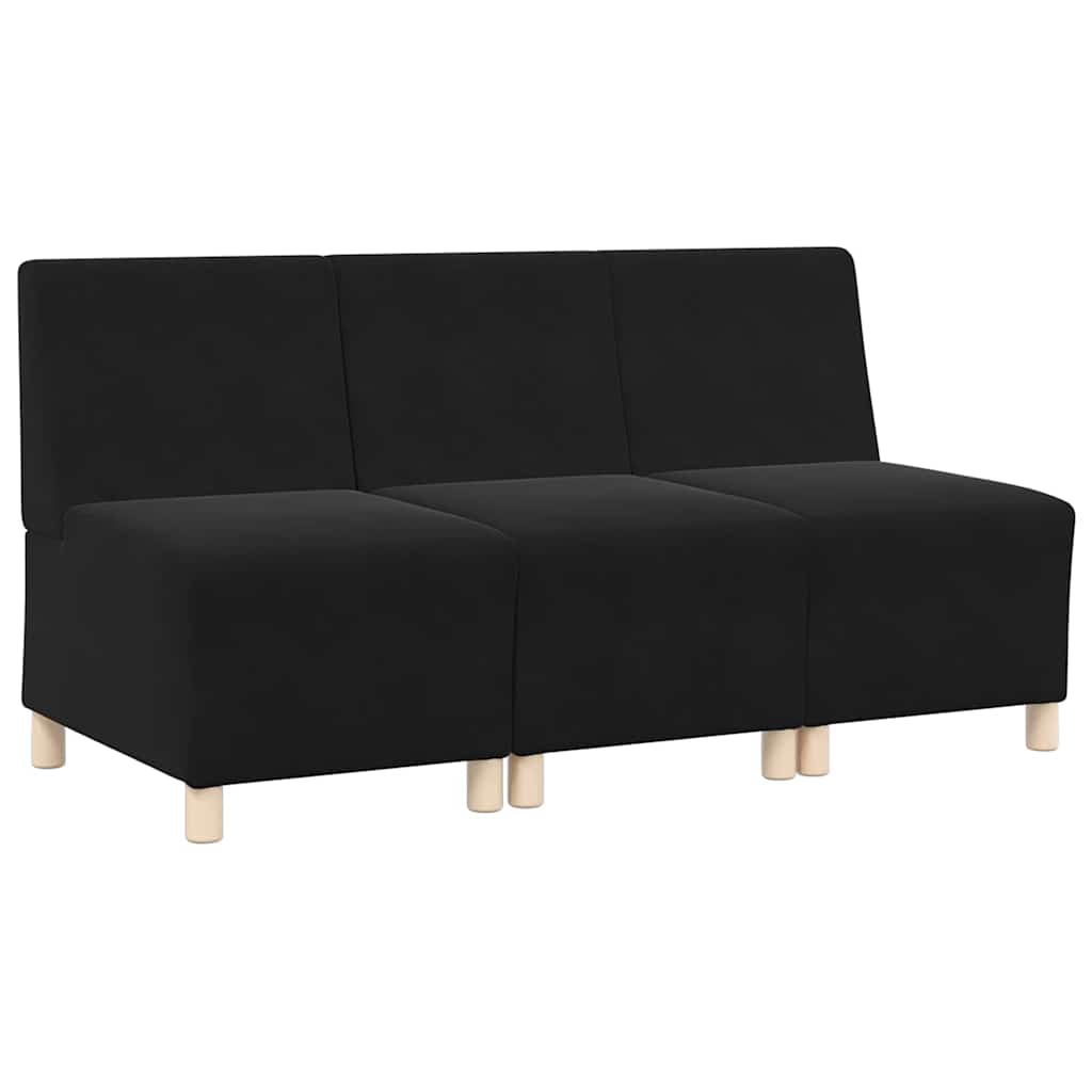 Unité de Sofa Modulaire Sans Accoudoirs 3 pcs Noir - XIOS