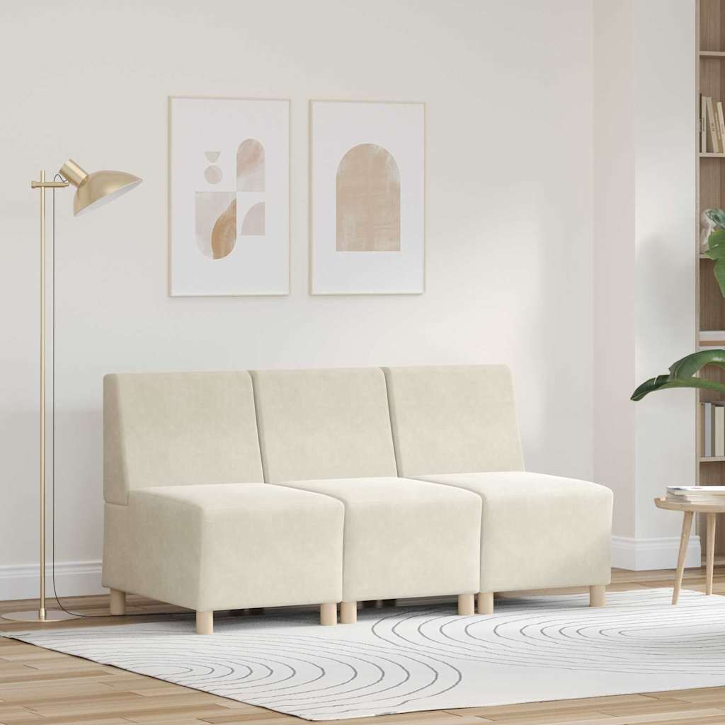 Unité de Sofa Modulaire Sans Accoudoirs 3 pcs Crème - XIOS