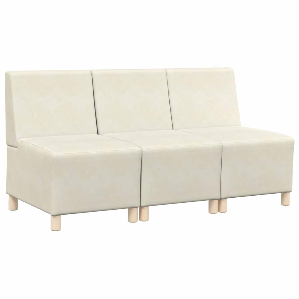 Unité de Sofa Modulaire Sans Accoudoirs 3 pcs Crème - XIOS