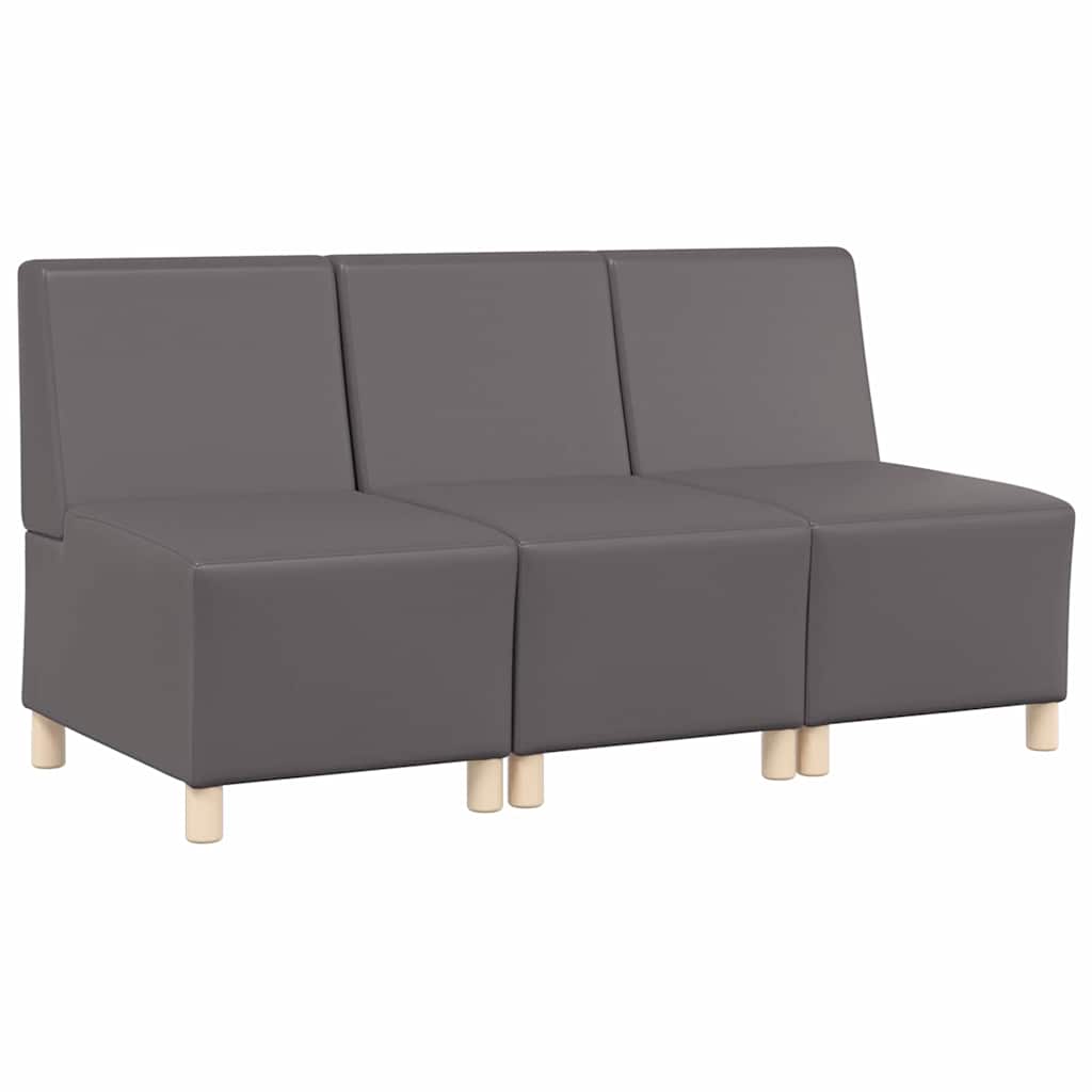 Unité de Sofa Modulaire Sans Accoudoirs 3 pcs Gris - XIOS