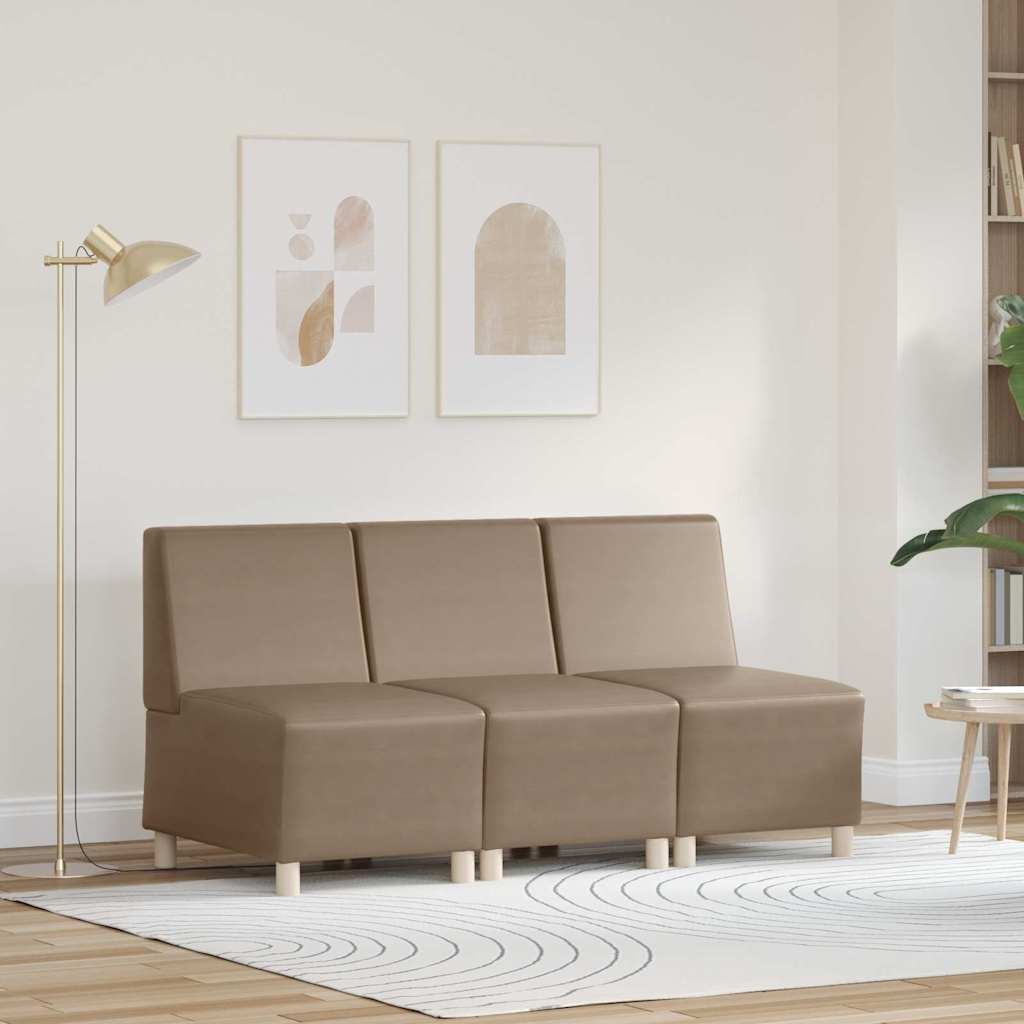 Unité de Sofa Modulaire Sans Accoudoirs 3 pcs Cappuccino - XIOS