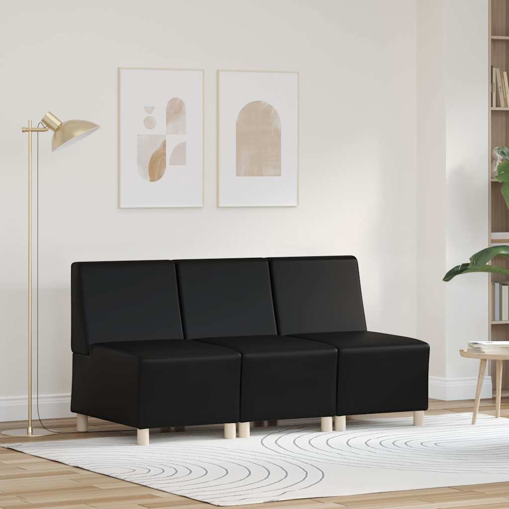 Unité de Sofa Modulaire Sans Accoudoirs 3 pcs Noir - XIOS