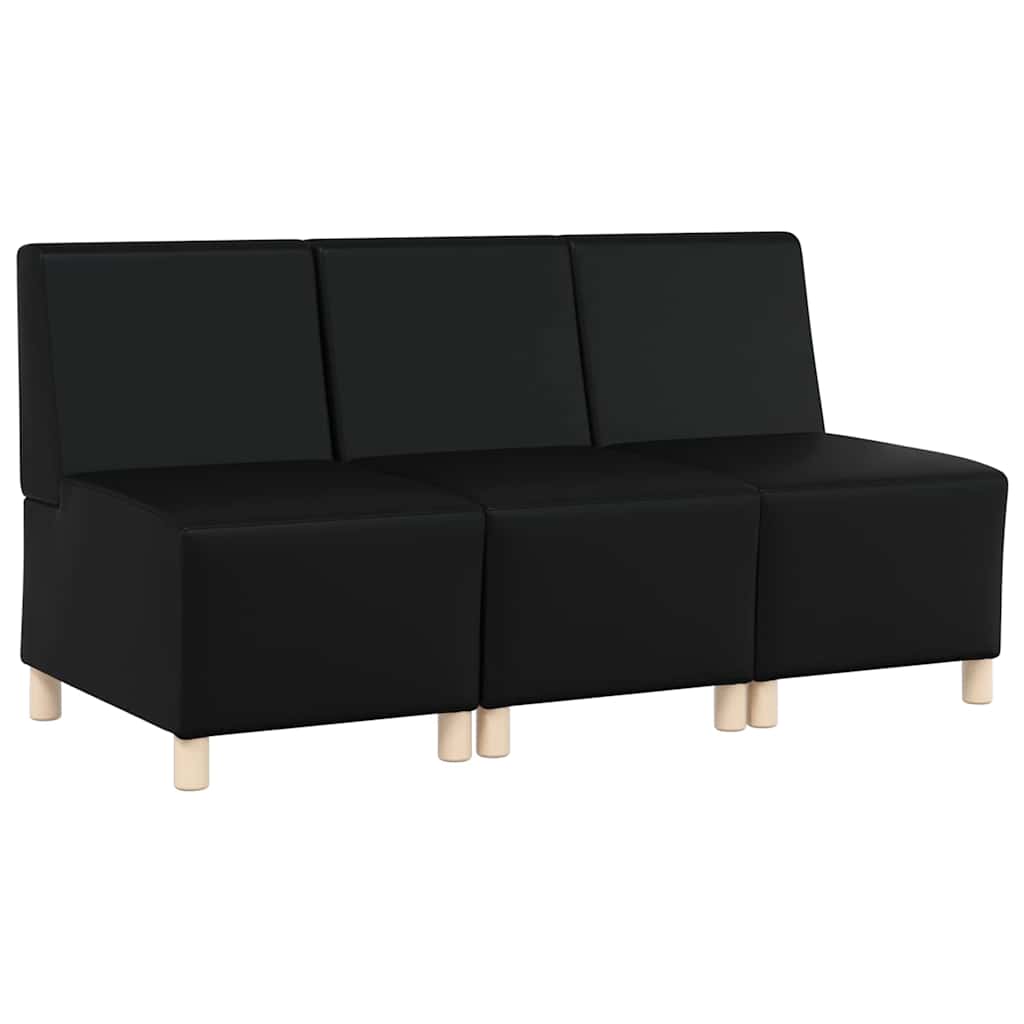 Unité de Sofa Modulaire Sans Accoudoirs 3 pcs Noir - XIOS