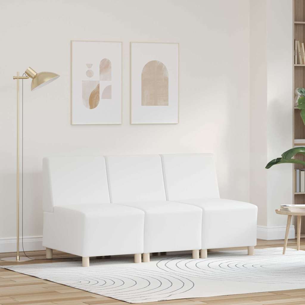Unité de Sofa Modulaire Sans Accoudoirs 3 pcs Blanc - XIOS