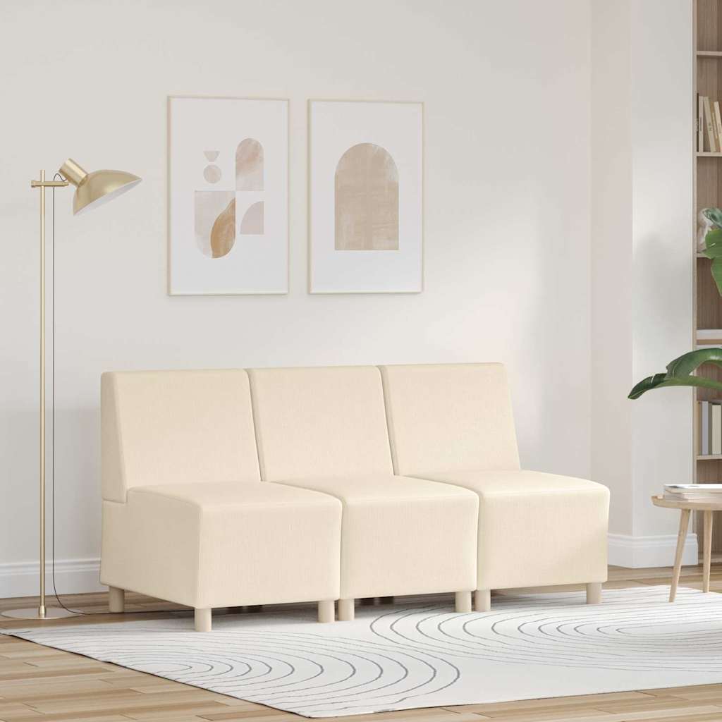 Unité de Sofa Modulaire Sans Accoudoirs 3 pcs Crème - XIOS