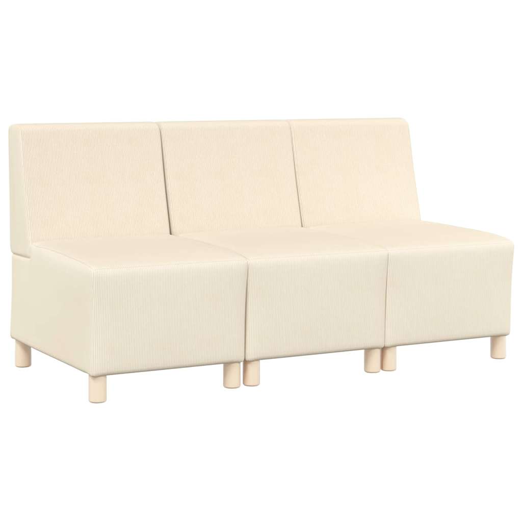 Unité de Sofa Modulaire Sans Accoudoirs 3 pcs Crème - XIOS