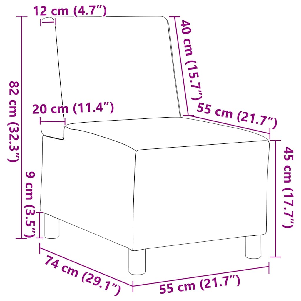 Unité de Sofa Modulaire Sans Accoudoirs 3 pcs Gris foncé - XIOS