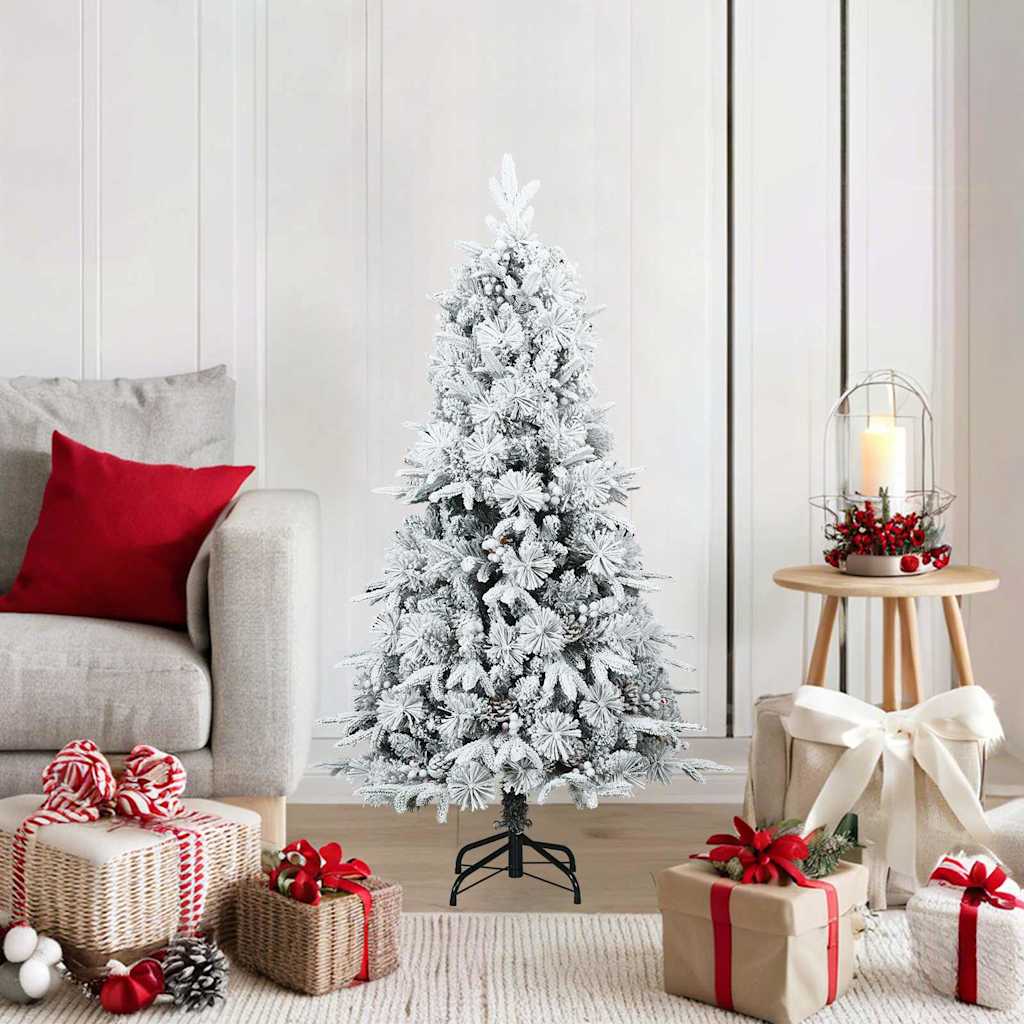 Sapin de Noël artificiel à branches pliantes, duveteux de neige - XIOS