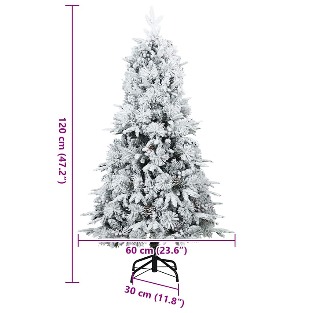 Sapin de Noël artificiel à branches pliantes, duveteux de neige - XIOS