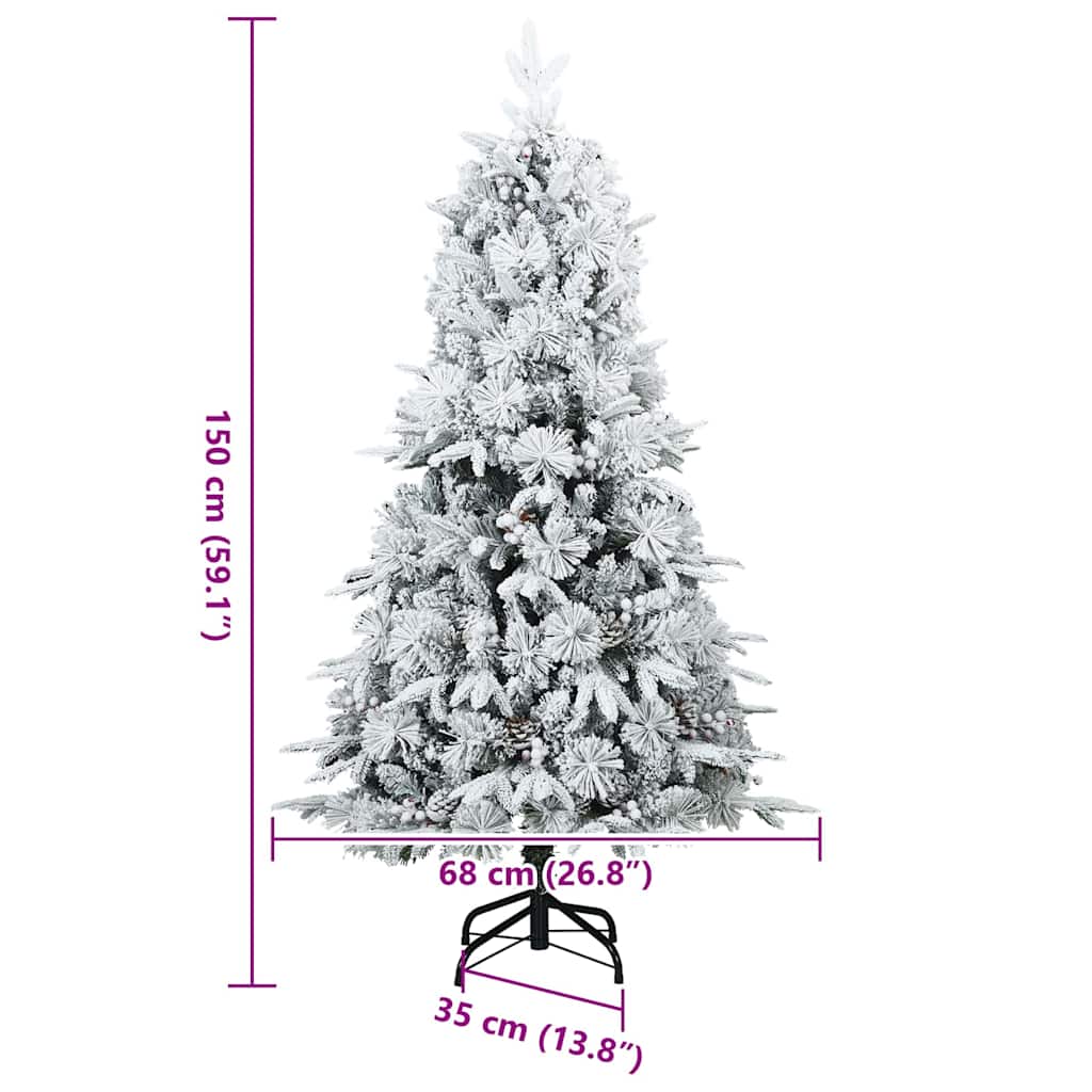 Sapin de Noël artificiel à branches pliantes, duveteux de neige - XIOS